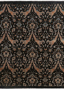 Black Ikat 9' 1 x 9' 3 - SKU 37780