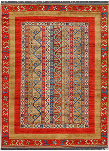 Multi Colored Shawl 5' 6 x 6' 9 - No. 38002