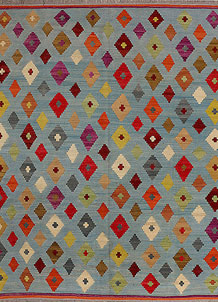 Light Slate Grey Kilim 8' 6 x 9' 11 - No. 39544