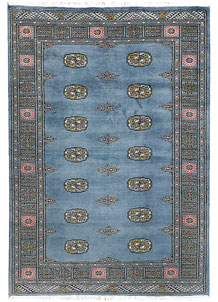 Steel Blue Bokhara 4' 1 x 5' 10 - No. 41073