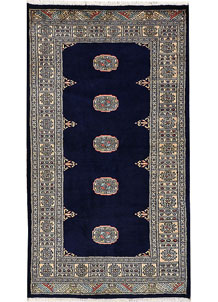 Midnight Blue Bokhara 3' 1 x 5' 5 - No. 43980