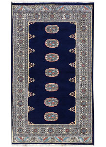 Midnight Blue Bokhara 3' 1 x 5' 2 - No. 44103