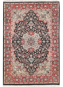 Black Tabriz 4' 7 x 6' 8 - No. 44751