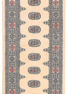 Antique White Bokhara 2' 7 x 10' 8 - No. 45606