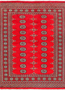 Dark Red Bokhara 4' 6 x 6' 2 - No. 45896