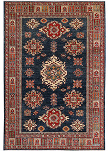 Dark Slate Grey Kazak 4' 11 x 7' 3 - No. 47960