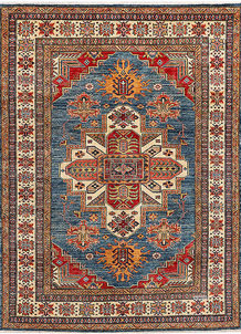 Steel Blue Kazak 4' 11 x 6' 8 - No. 47983