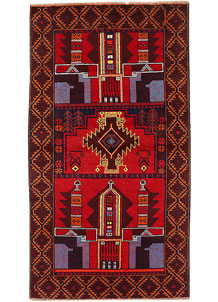 Multi Colored Baluchi 3' 4 x 6' 2 - SKU 54268