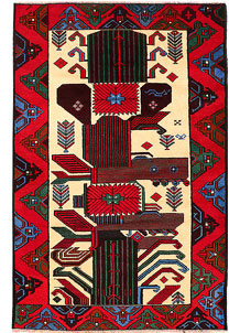Multi Colored Baluchi 3' 7 x 6' - SKU 54429