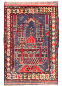 Dark Slateblue Baluchi 3' x 4' 2 - SKU 54508