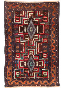 Multi Colored Baluchi 2' 6 x 3' 11 - SKU 54613