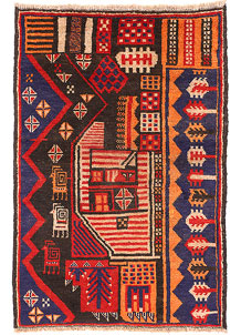 Multi Colored Baluchi 2' 9 x 4' 2 - SKU 54932