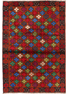 Multi Colored Baluchi 3' 3 x 4' 8 - SKU 55094