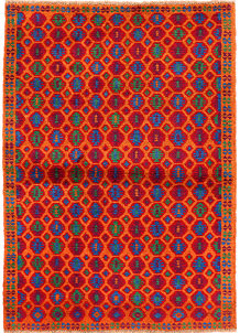 Dark Orange Baluchi 3' 4 x 4' 8 - SKU 55117