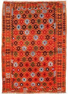 Dark Orange Baluchi 3' 5 x 4' 10 - SKU 55167
