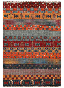 Multi Colored Gabbeh 5' 10 x 8' 3 - No. 55886