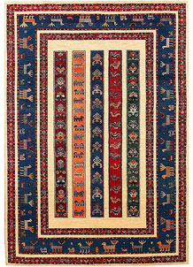 Multi Colored Gabbeh 5' 7 x 8' 1 - SKU 55893
