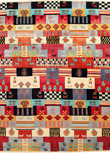 Multi Colored Gabbeh 6' 7 x 8' 3 - No. 55965