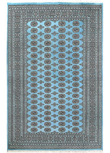 Light Sky Blue Bokhara 6' 8 x 10' 4 - No. 59285