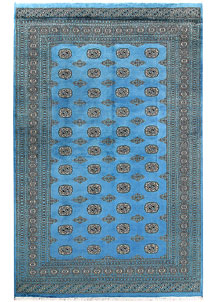 Deep Sky Blue Bokhara 6' 7 x 10' 2 - No. 59286