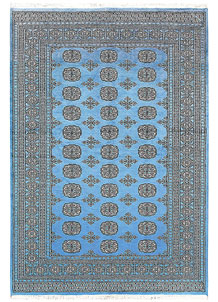 Light Sky Blue Bokhara 5' 2 x 7' 5 - No. 60385