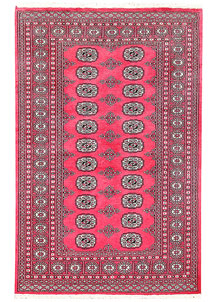 Pink Bokhara 4' x 6' 2 - No. 60958