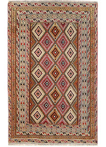 Multi Colored Mashwani 2' 10 x 4' 6 - SKU 61857