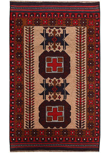 Tan Baluchi 3' 7 x 5' 11 - No. 62329