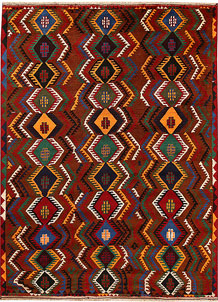 Saddle Brown Baluchi 6' 8 x 8' 11 - No. 62351