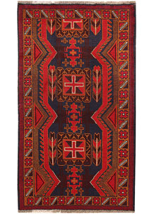 Firebrick Baluchi 3' 7 x 6' 3 - No. 62452