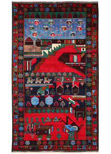 Multi Colored Pictorial 3' 9 x 6' 5 - No. 62791