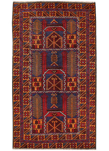 Dark Blue Baluchi 3' 7 x 6' 4 - No. 62827