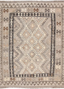 Light Grey Kilim 4' 3 x 5' 5 - No. 62921