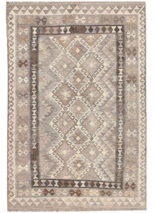 Light Grey Kilim 4' 2 x 6' 2 - No. 62924