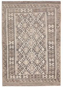 Light Grey Kilim 4' 1 x 5' 9 - No. 62930