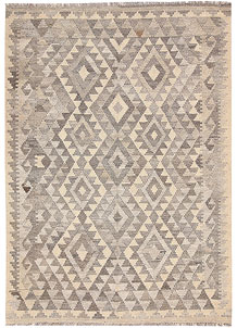 Light Grey Kilim 4' 2 x 5' 9 - No. 62933