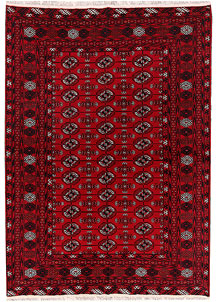Dark Red Bokhara 4' x 5' 8 - No. 63292
