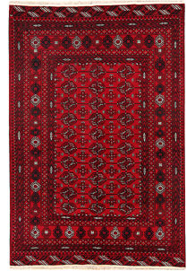 Dark Red Bokhara 4' 5 x 6' 5 - No. 63296