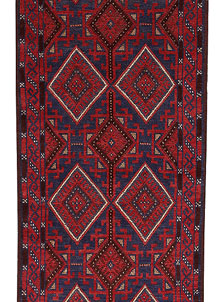 Dark Blue Mashwani 2' 5 x 11' 8 - SKU 63313