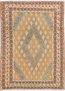 Multi Colored Mashwani 4' 7 x 6' 6 - No. 63400