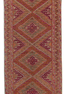 Multi Colored Mashwani 2' 7 x 12' 10 - No. 63604