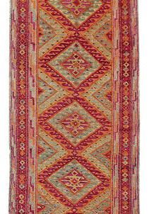 Multi Colored Mashwani 2' 6 x 11' 6 - No. 63608