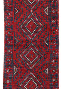 Dark Red Mashwani 2' 2 x 12' 2 - No. 63622