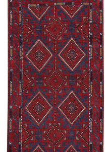 Dark Red Mashwani 2' 8 x 11' 9 - No. 63623
