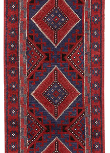 Dark Red Mashwani 2' x 8' 1 - No. 63624