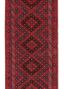 Dark Red Mashwani 2' x 7' 10 - No. 63627
