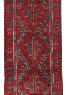 Dark Red Mashwani 2' 2 x 7' 7 - No. 63631