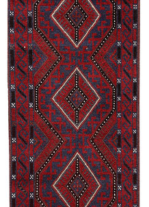 Dark Red Mashwani 2' 1 x 8' 9 - No. 63635