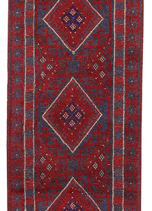 Dark Red Mashwani 2' 1 x 8' - No. 63643