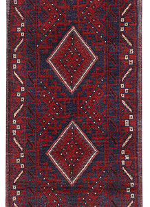 Dark Red Mashwani 2' x 8' 2 - No. 63651